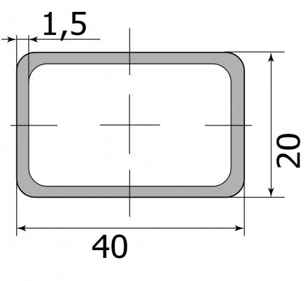 Труба профильная 40*20*1,5  (6,0м)