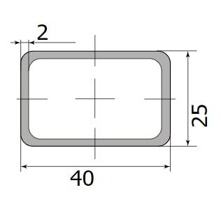 Труба профильная 40*25*2,0  (6,0м)