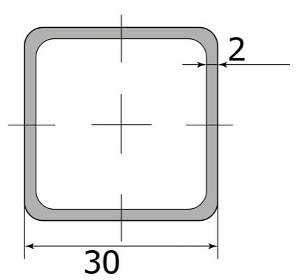 Труба профильная 30*30*2,0  (6,0м) ( некондиция )