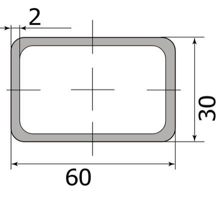 Труба профильная 60*30*2,0 (6,0 м) ( некондиция )