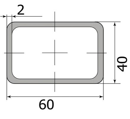 Труба профильная 60*40*2,0 (6,0 м) ( некондиция )